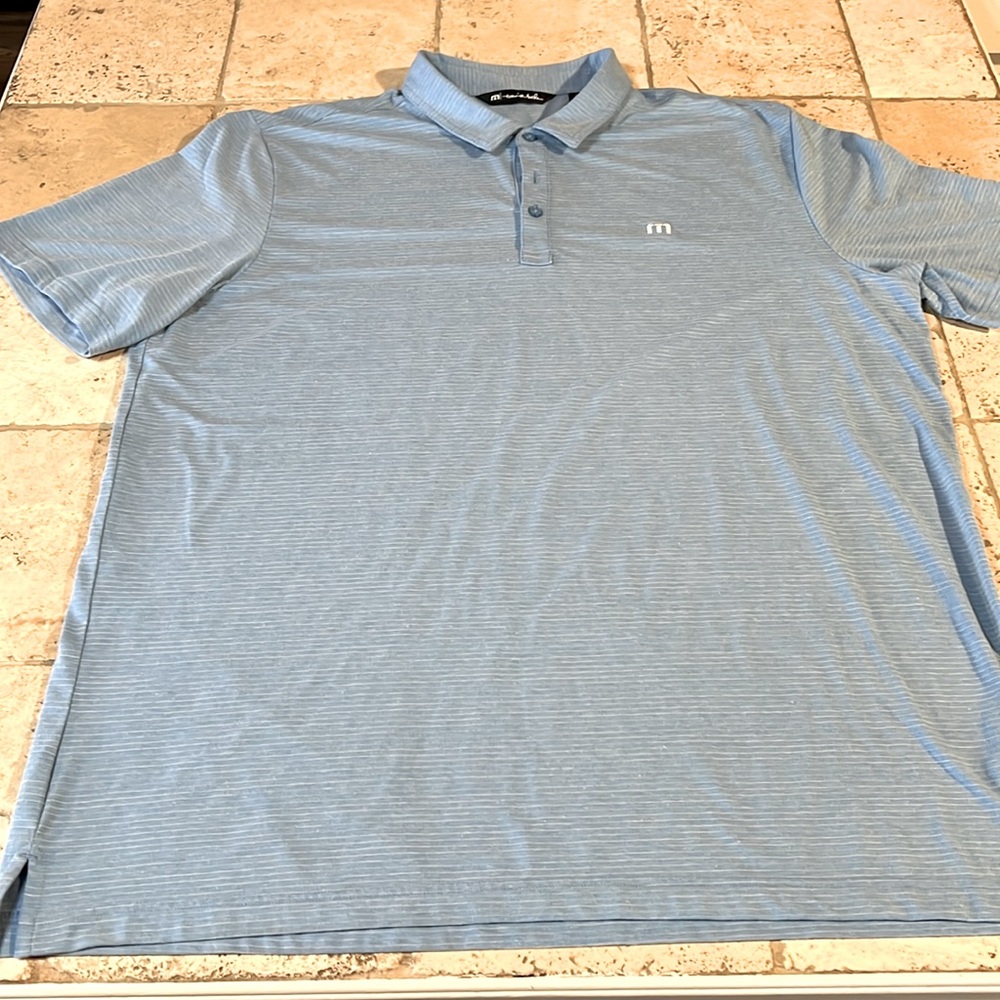 Travis Matthew Polo Shirt Blue Short Sleeve Performance Golf Men's 2XL